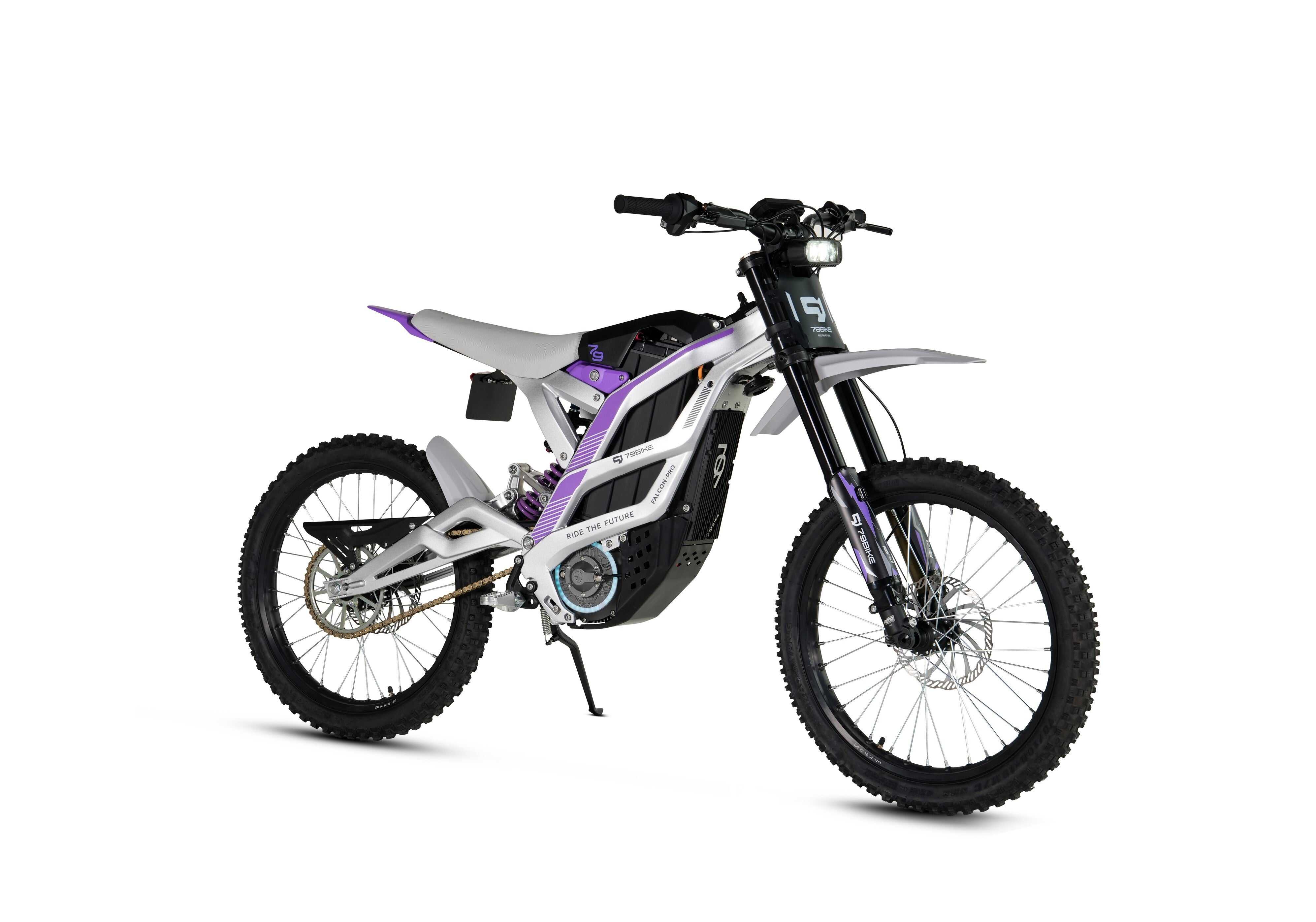 79 Bike Falcon Pro riding through a forest path with hydraulic disc brakes providing reliable stopping power