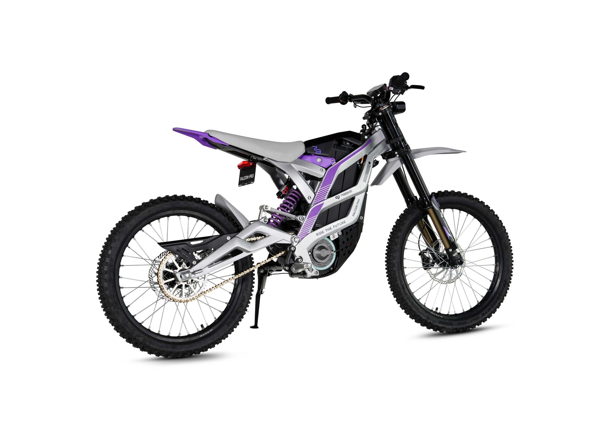 79 Bike Falcon Pro parked on a mountain overlook with 300 lbs rider support capacity and rugged design