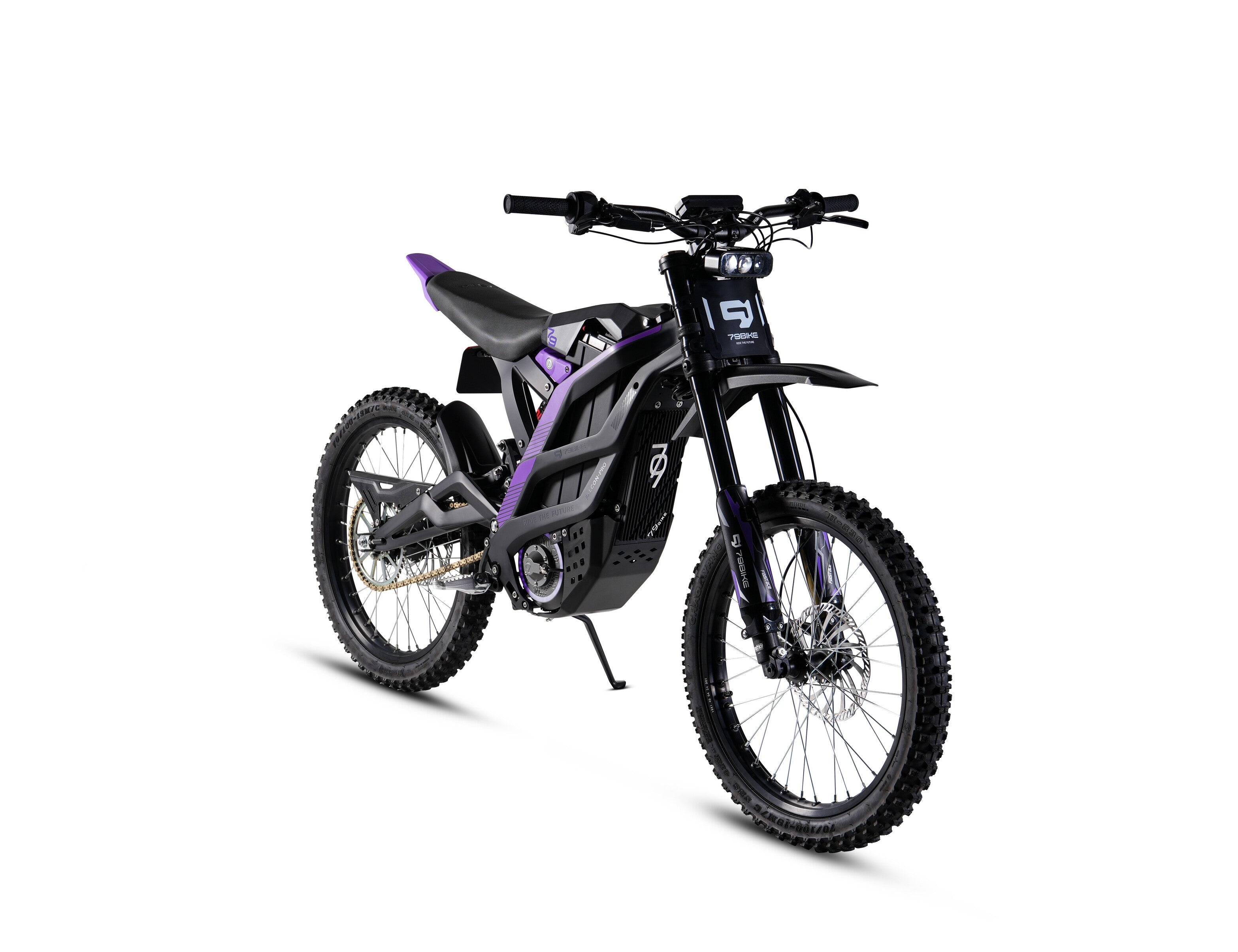 79 Bike Falcon Pro climbing a steep dirt hill with 410 Nm torque and 56 mph top speed capability