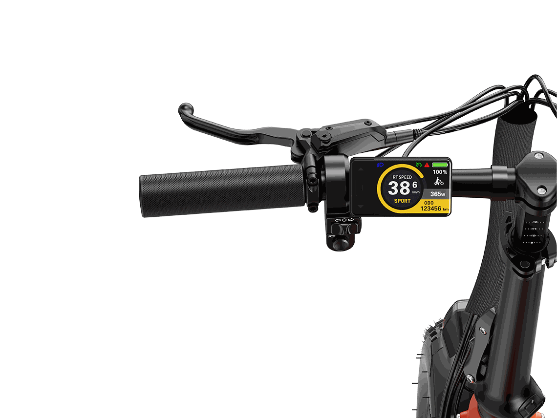 Heybike Mars 3.0 built-in LED headlight and taillight