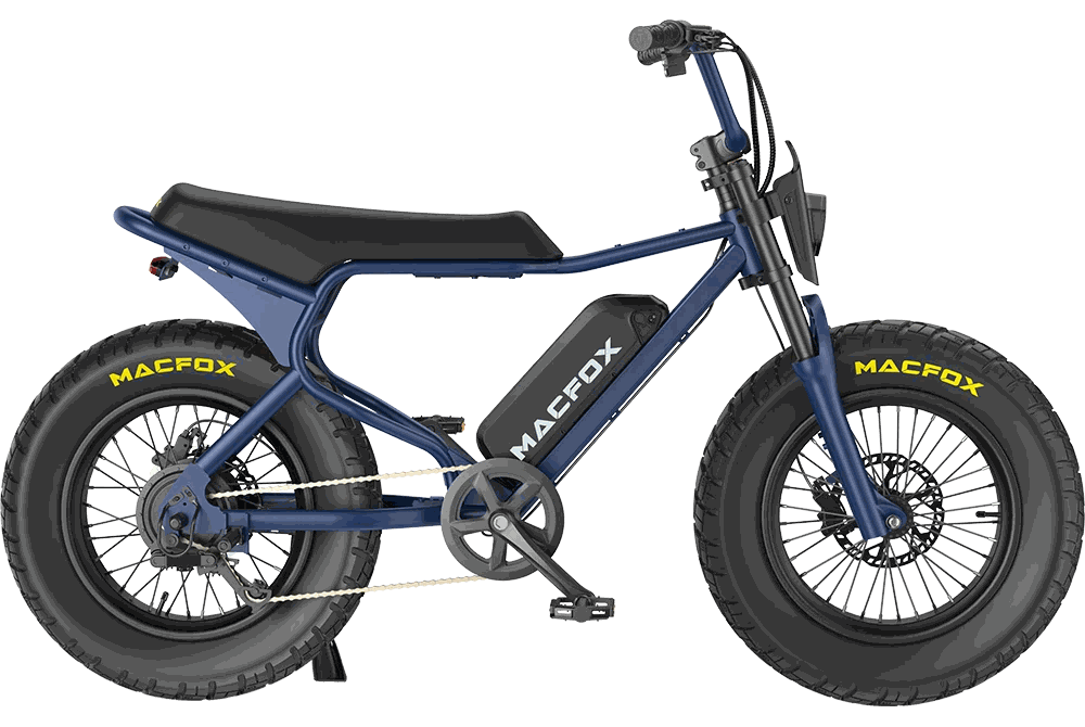 Macfox X7 electric commuter bike with display screen visible and hydraulic disc brakes
