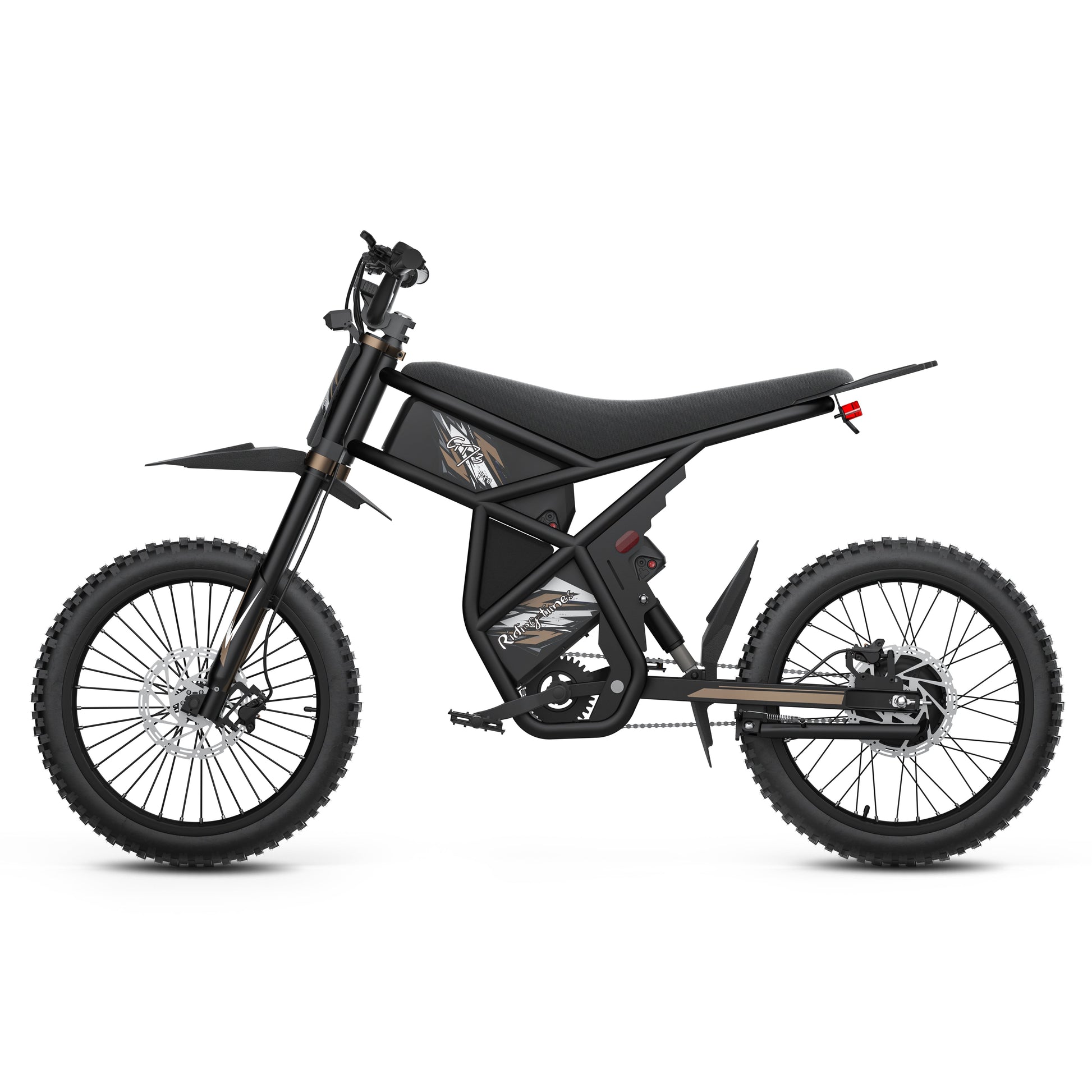 Dual removable 60 V 18 Ah batteries on RidingTimes GT73 Pro providing up to 87 miles throttle range.