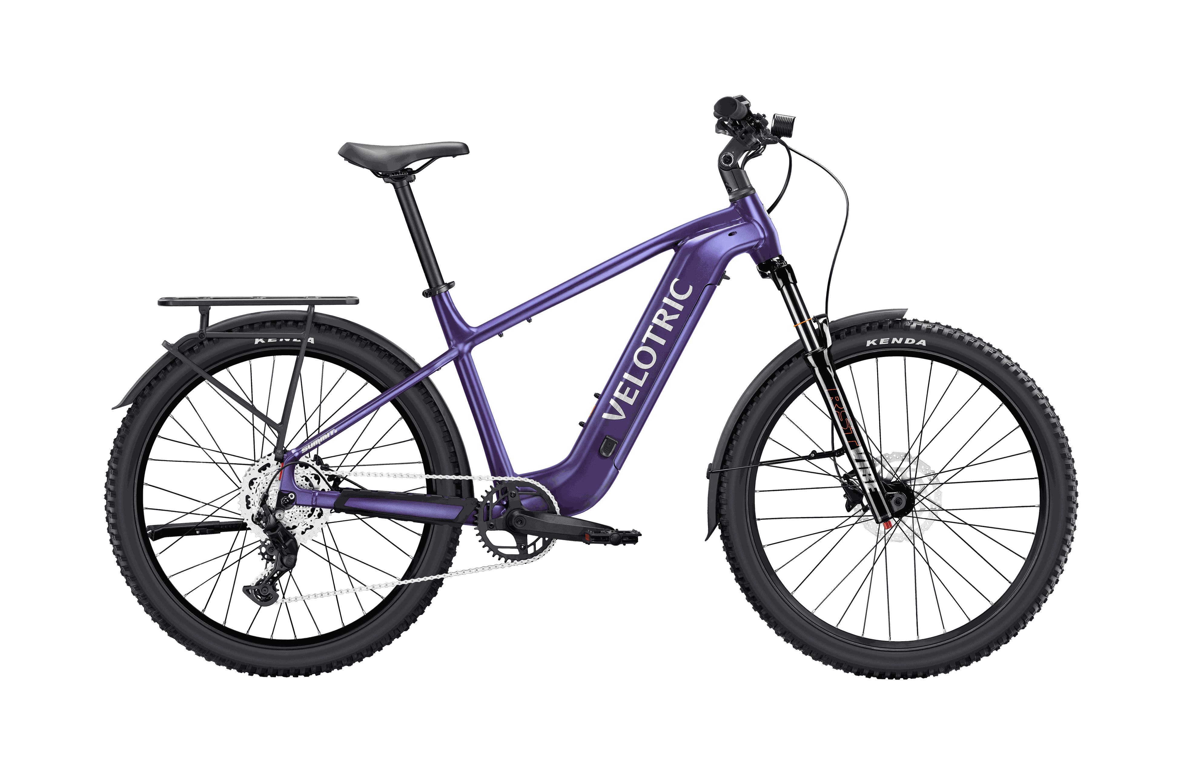 Velotric Summit 2 climbing a steep mountain trail with peak 1300W output and responsive pedal assistance for aggressive off-road riding.