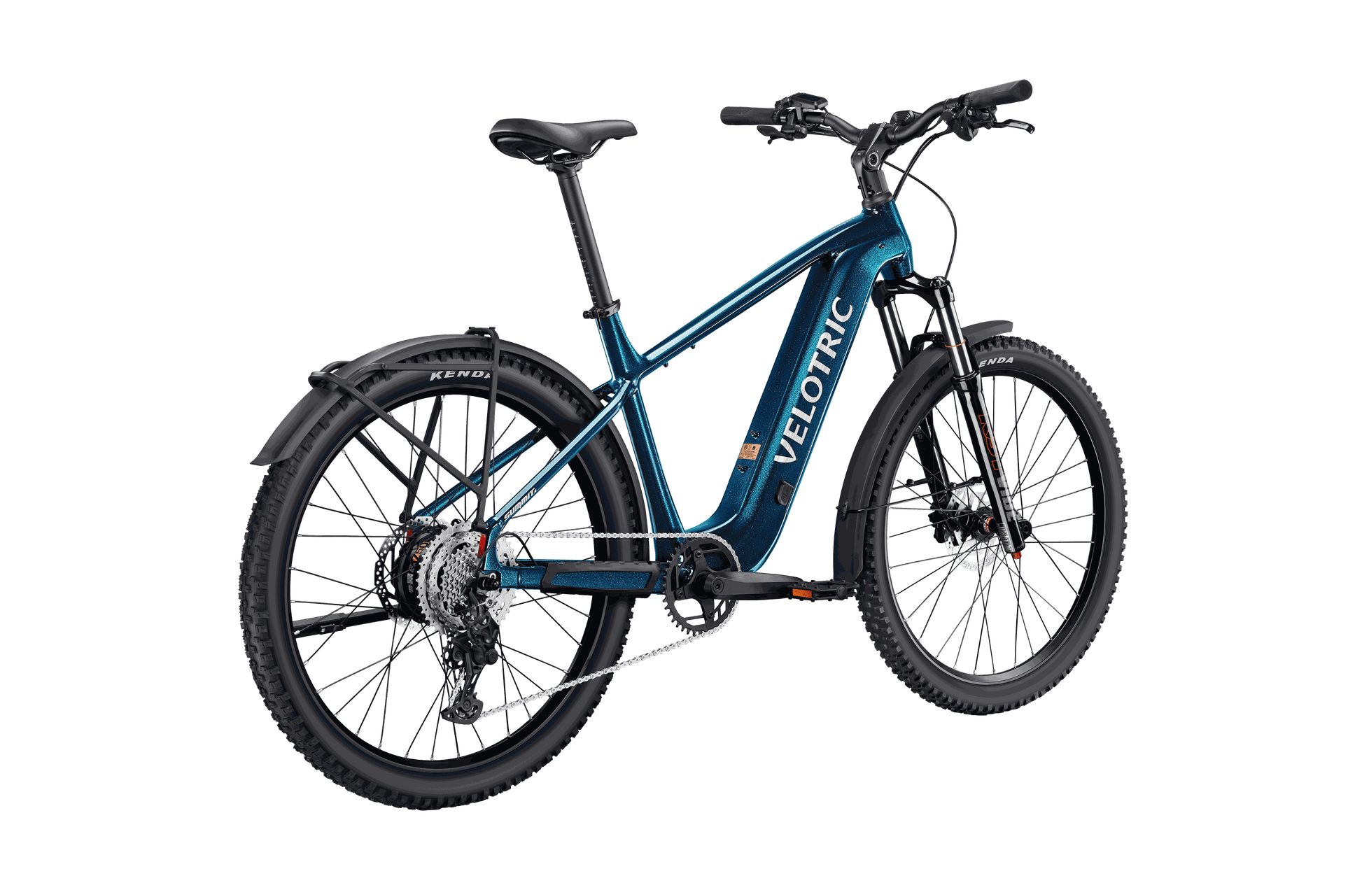 Close-up of Velotric Summit 2’s large full-color display showing speed, battery level, pedal assist mode, and trip data.