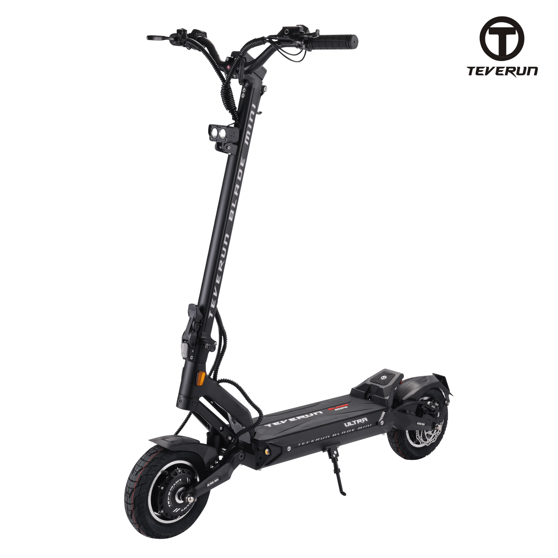 Teverun Blade Mini Ultra featuring integrated LED lighting and compact design weighing just 63 lbs.