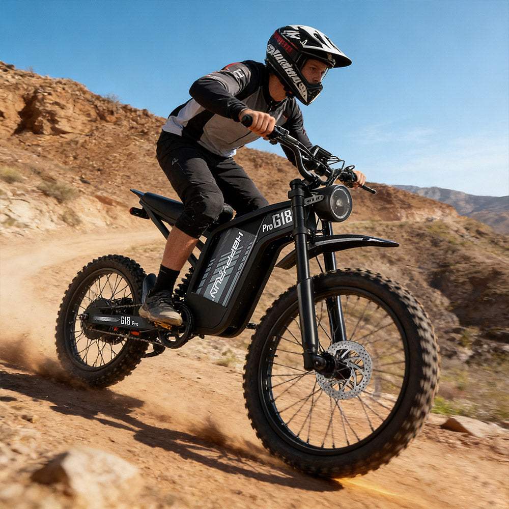 HappyRun 4500W Electric Dirt Bike G18 Pro off-road with full suspension