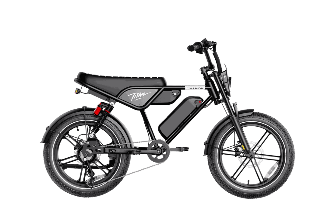 Heybike Titan electric bike with fat tires and moto-inspired design