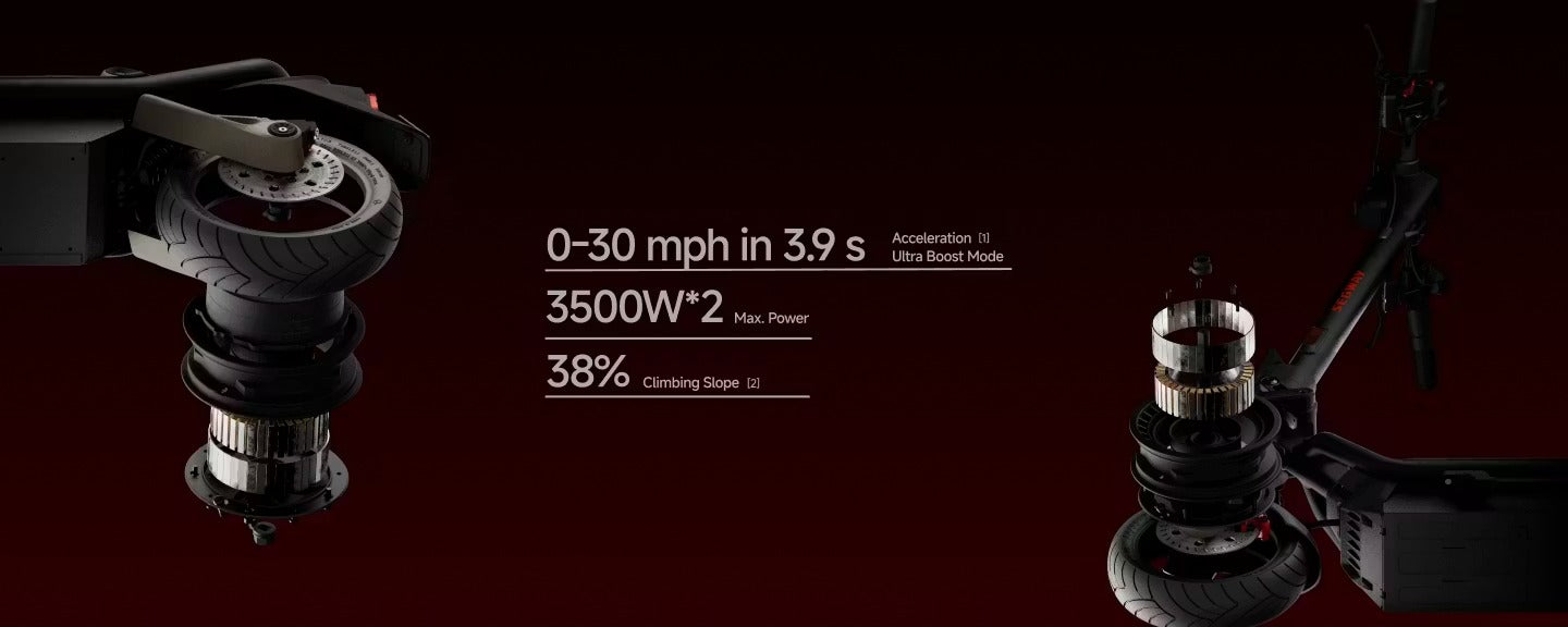 Dual Motors 50 mph Max. Speed