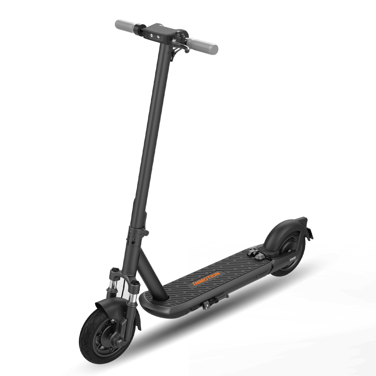 Inmotion S1F electric scooter riding on a city street with 500W motor and 25 mph top speed